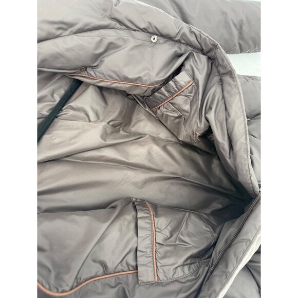 Cole Haan Women's Size Large Brown Down Puffer Coat Pillow Hood Collar - Picture 10 of 12